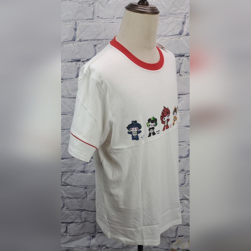 NWT Beijing Olympic Games T-Shirt Tee Official Product White Red Anime XL - Picture 10 of 16
